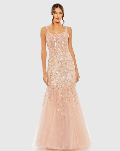 Pink Corset Detailed Embellished Gown